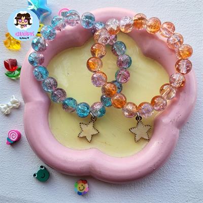 Crystalline Bubbly Bracelets - Blue Star and Orange Star