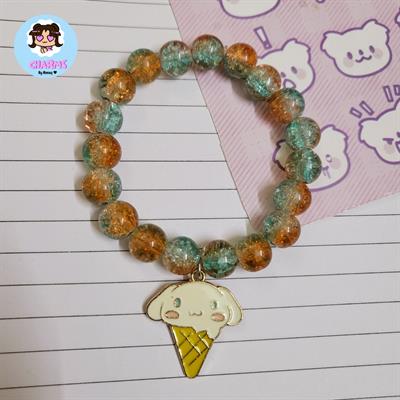 [SOLD OUT] Crystalline Bubbly Bracelet - Orange and Turquoise with Cinnamoroll 