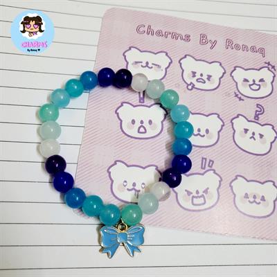 Ombre Blue Bubbly Bracelet - Blue Bow