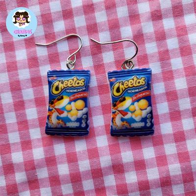 Blue Cheetos Earrings 