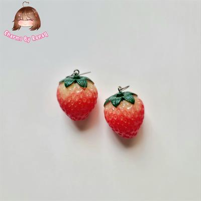 Big 3D Strawberry Earrings 