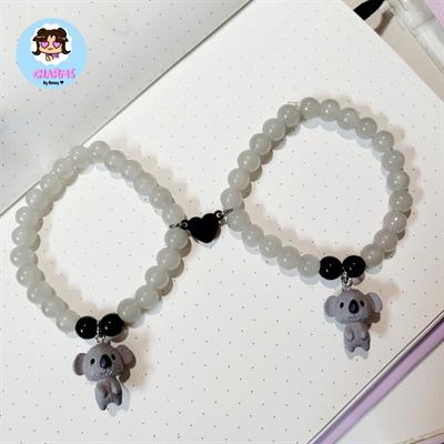 Koala Bear Matching Bracelets with Magnetic Heart 