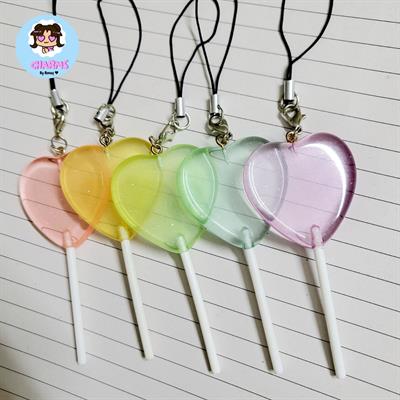 Heart Lollipop Phone Charms