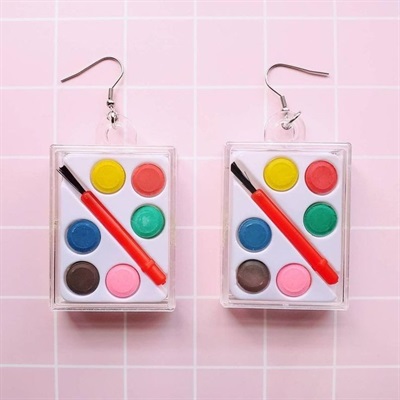 Functional Paint Palette Earrings 