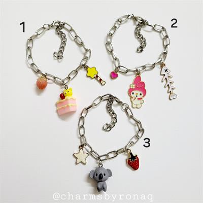 Silver Chain Charm Bracelets 