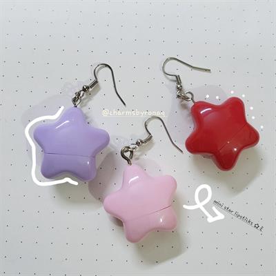 Mismatched Mini Star Lipstick Earrings Random Colors