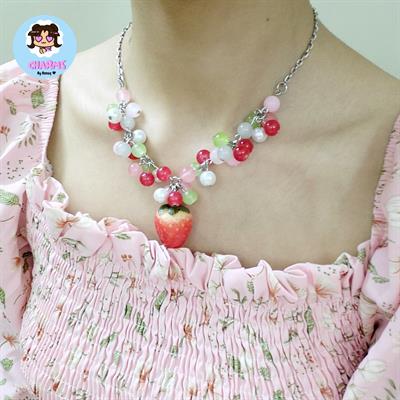 Strawberry Chunky Bubbly Necklace 