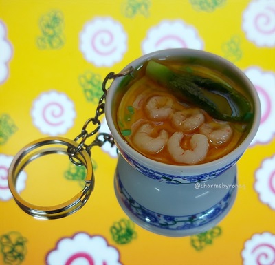 Shrimp Ramen Bowl Keychain 