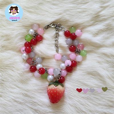 Strawberry Chunky Bubbly Bracelet 