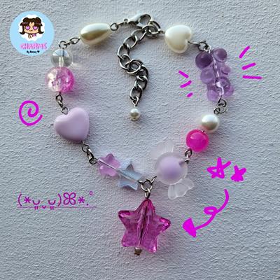 "Candy" Bracelet - Dark Pink and Purple