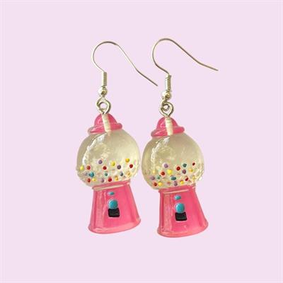 Pink Bubblegum Machine Earrings 