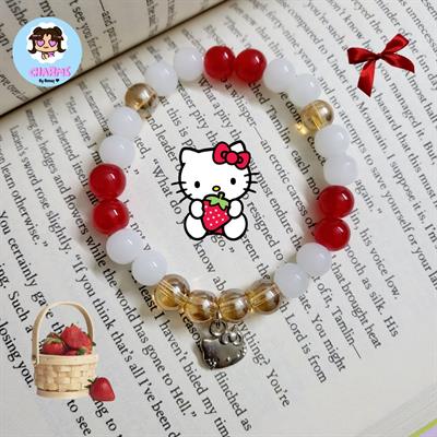 Hello Kitty Bracelet - Red, White, and Champagne 