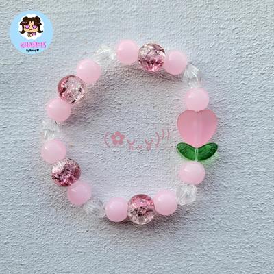 "Heartulip" Bracelet - Baby Pink