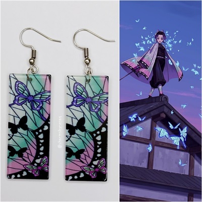 Shinobu Kocho Hanafuda Earrings 