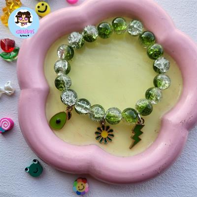 Crystalline Bubbly Bracelet - Green Avocado, Flower, Thunder 