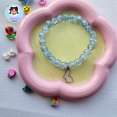 Crystalline Bubbly Bracelet - Light Blue with Bunny