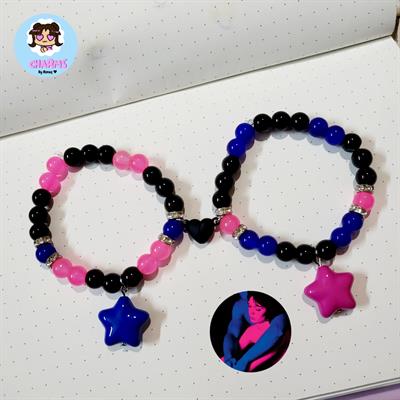 TV Girl Matching Bracelets Set With Magnetic Heart 