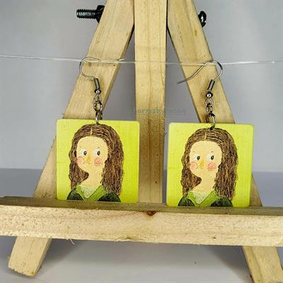 Mona Lisa Famous Painting Earrings 