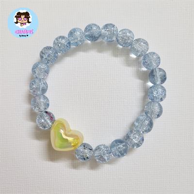 "Heart Candy" Bracelet - Blue with Yellow Heart