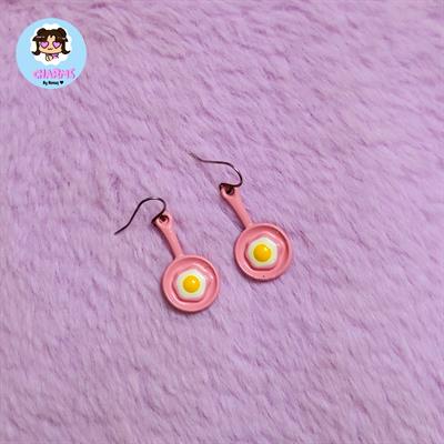 Pink Egg Pan Earrings 