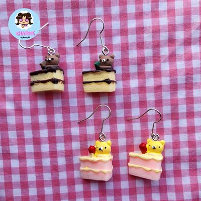 Bear Pastry Cake Earrings 