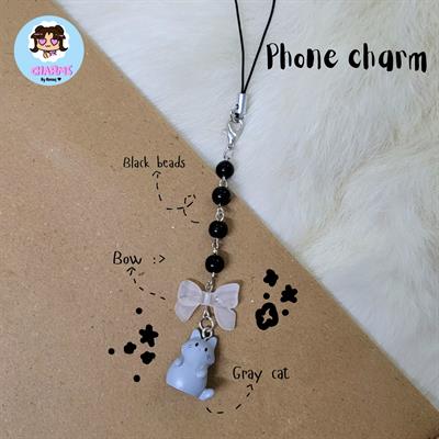 [SOLD OUT] Grey Cat Phone Charm 