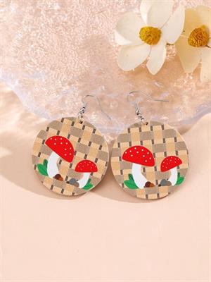 Mushroom Round Earrings 