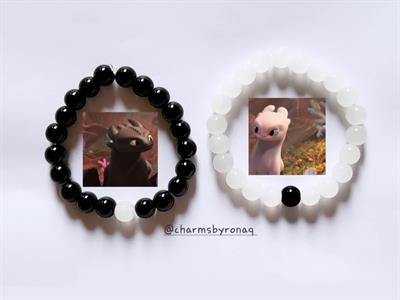 Set of 2 Toothless & Light Fury Inspired Bracelets 