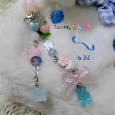 [SOLD OUT] Pink and Blue Gummy Bear 2 in 1 Phone Charm and Keychain 