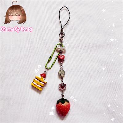 "Strawberry Shortcake" 2 in 1 Phone Charm and Keychain