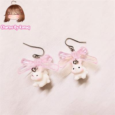 [SOLD OUT] Pink Bow Bunny Earrings 