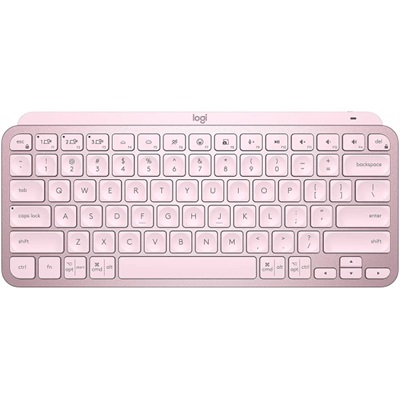 Logitech MX Keys MINI Illuminated Wireless & Bluetooth Backlit USB C, PC & Mac , English Layout Rose