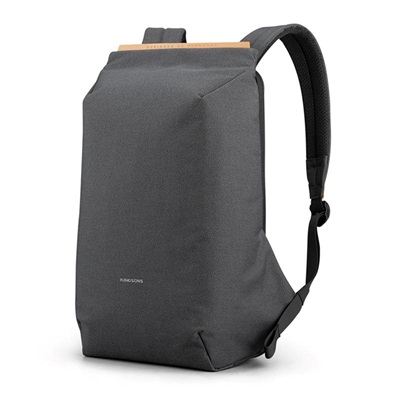 Kingsons Shoulders Bag Pack With External USB Port -Dark Grey