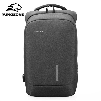 Kingsons Smart Anti Theft USB Series 17.3″ Laptop Backpack – Dark Grey