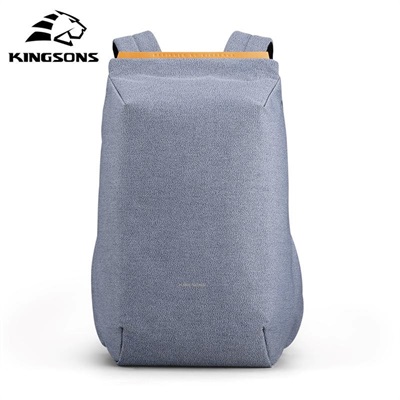 Kingsons Shoulders Bag Pack With External USB Port -Light Blue