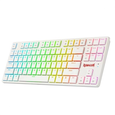 Redragon K539 Anubis RGB Mechanical Wire & Bluetooth & Wireless Low Profile Brown Switches - White