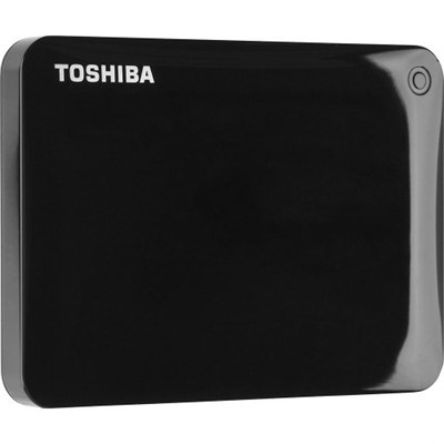 Toshiba - Canvio Connect II 1TB USB 3.0 Portable Hard Drive - Black 