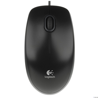 Logitech B100 Corded / Wired USB Mouse for Right or Left Hand Use (910-001439)