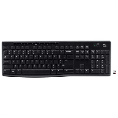 Logitech K270 Wireless USB Keyboard (Black)