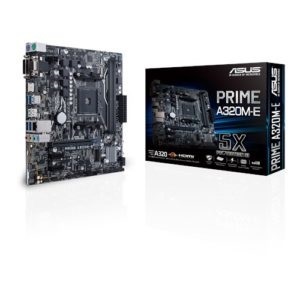 ASUS PRIME A320M-E AMD AM4 UATX Motherboard with LED lighting, DDR4 3200MHz, 32Gb/s M.2, HDMI, SATA 
