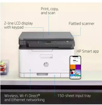 HP AlO Color LaserJet Printers HP All In One Printers 4ZB96A LASERJET CLJ PRO 100 M178NW MFP PRINTER