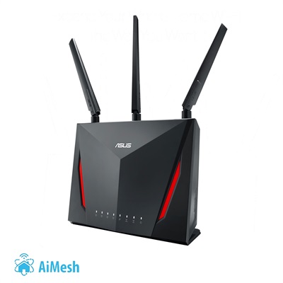 ASUS RT-AC86U Dual-Band Wireless-AC2900 Gigabit Gaming Router With WTFast Game Accelerator