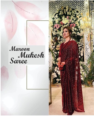 Maroon Mukesh Saree