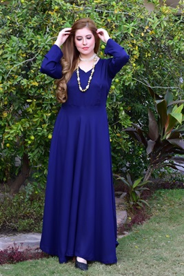 Basic Blue Long Dress