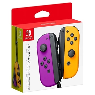 Joy-Con (L/R) Wireless Controllers for Nintendo Switch - Neon Purple/Neon Orange