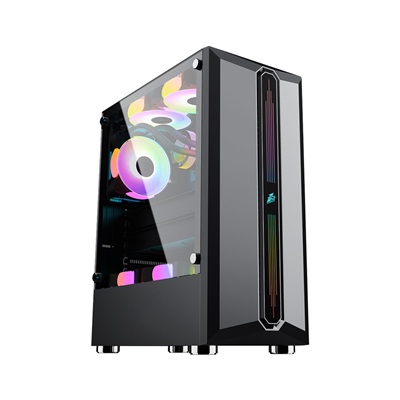 1st Player Rainbow Series RB3 with 2 Non RGB & 1 RGB Fan ATX/M-ATX Gaming Case (Black Color)