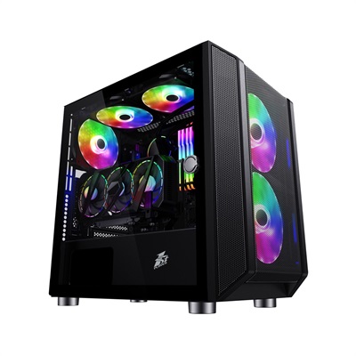1st Player D3 DK series with 3 G7 Plus ARGB Fans & 1 Hub Micro ATX Gaming Case (Black Color)