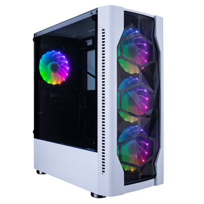 1st Player DKD4 with (4) R1 RGB Fans ATX Gaming Case (White Color)