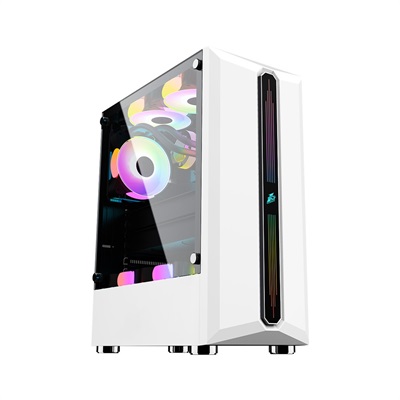 1st Player Rainbow Series RB3 with 2 Non RGB & 1 RGB Fan ATX/M-ATX Gaming Case (White Color)
