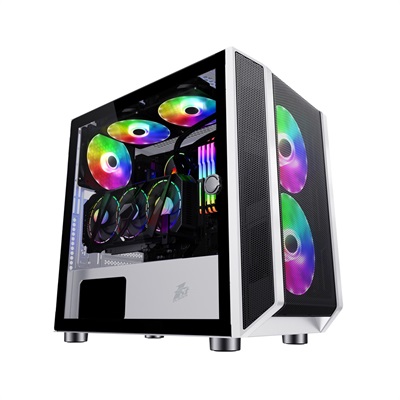 1st Player D3 DK series with 3 G7 Plus ARGB Fans & 1 Hub Micro ATX Gaming Case (White Color)